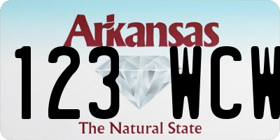 AR license plate 123WCW