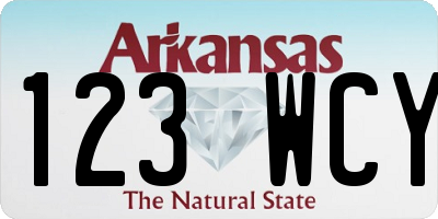 AR license plate 123WCY