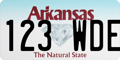 AR license plate 123WDE