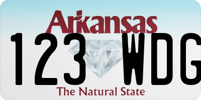 AR license plate 123WDG