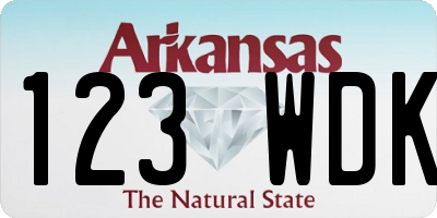 AR license plate 123WDK