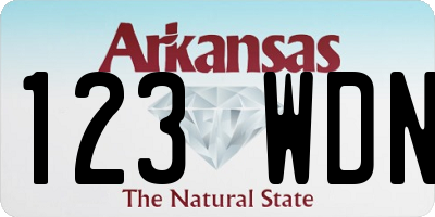 AR license plate 123WDN