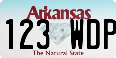 AR license plate 123WDP