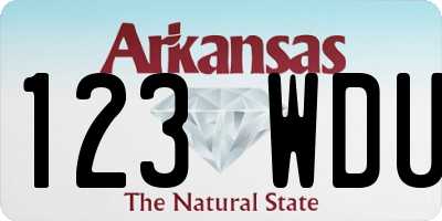 AR license plate 123WDU