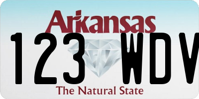 AR license plate 123WDV
