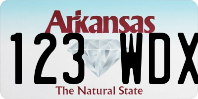 AR license plate 123WDX