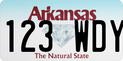 AR license plate 123WDY