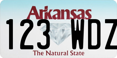 AR license plate 123WDZ