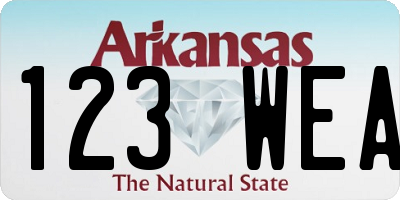 AR license plate 123WEA