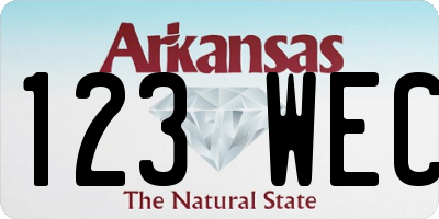 AR license plate 123WEC