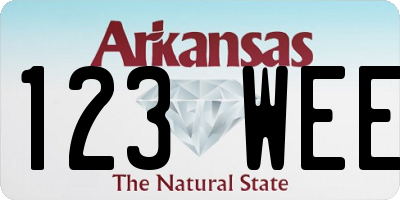 AR license plate 123WEE