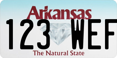 AR license plate 123WEF