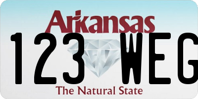 AR license plate 123WEG