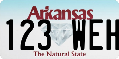 AR license plate 123WEH