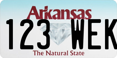 AR license plate 123WEK