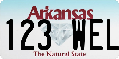 AR license plate 123WEL