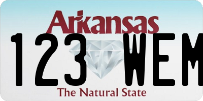AR license plate 123WEM