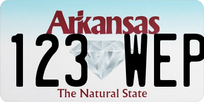 AR license plate 123WEP