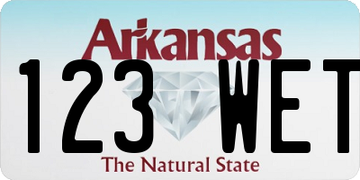 AR license plate 123WET