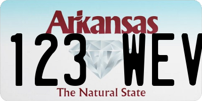AR license plate 123WEV