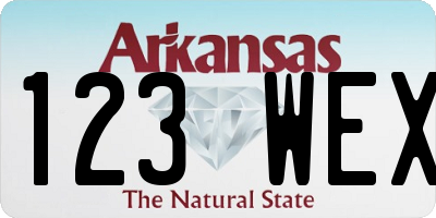 AR license plate 123WEX