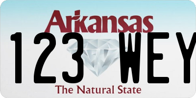 AR license plate 123WEY