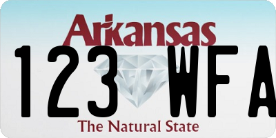 AR license plate 123WFA