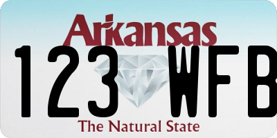 AR license plate 123WFB