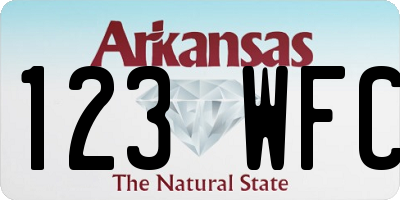 AR license plate 123WFC