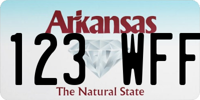 AR license plate 123WFF