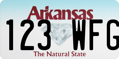 AR license plate 123WFG
