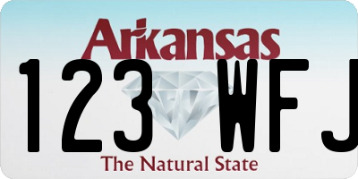 AR license plate 123WFJ