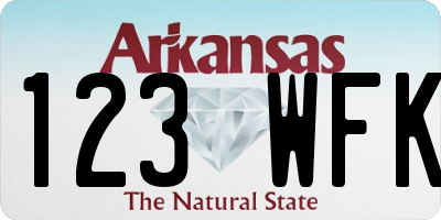 AR license plate 123WFK