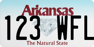 AR license plate 123WFL