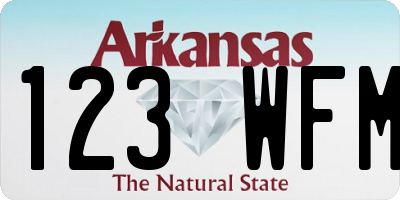 AR license plate 123WFM