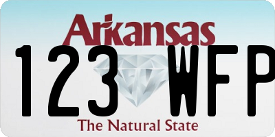 AR license plate 123WFP