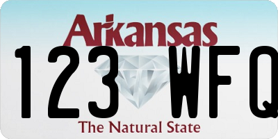 AR license plate 123WFQ