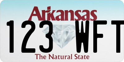 AR license plate 123WFT