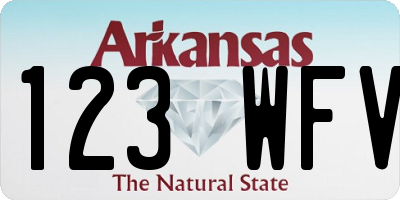 AR license plate 123WFV