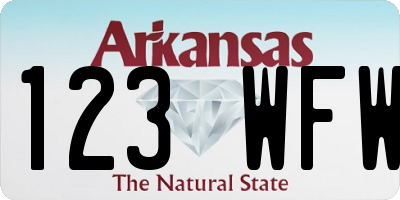 AR license plate 123WFW