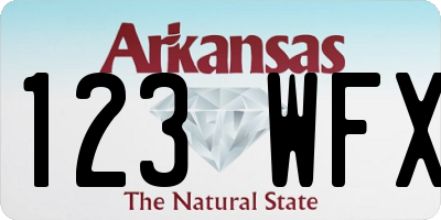 AR license plate 123WFX