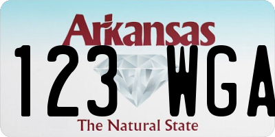 AR license plate 123WGA