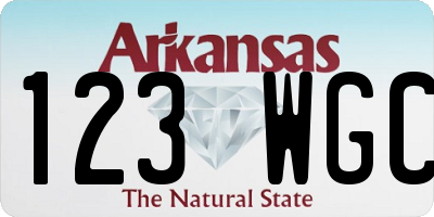 AR license plate 123WGC