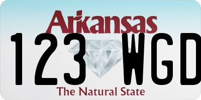 AR license plate 123WGD