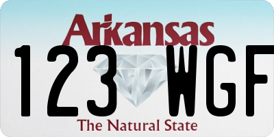 AR license plate 123WGF