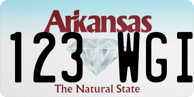 AR license plate 123WGI