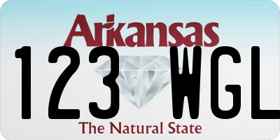 AR license plate 123WGL