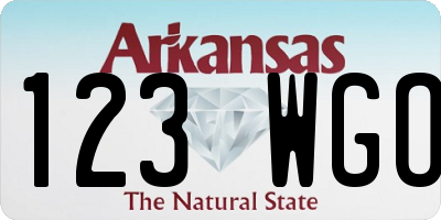 AR license plate 123WGO