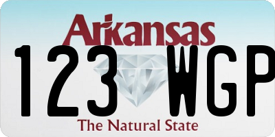 AR license plate 123WGP