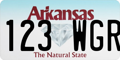 AR license plate 123WGR